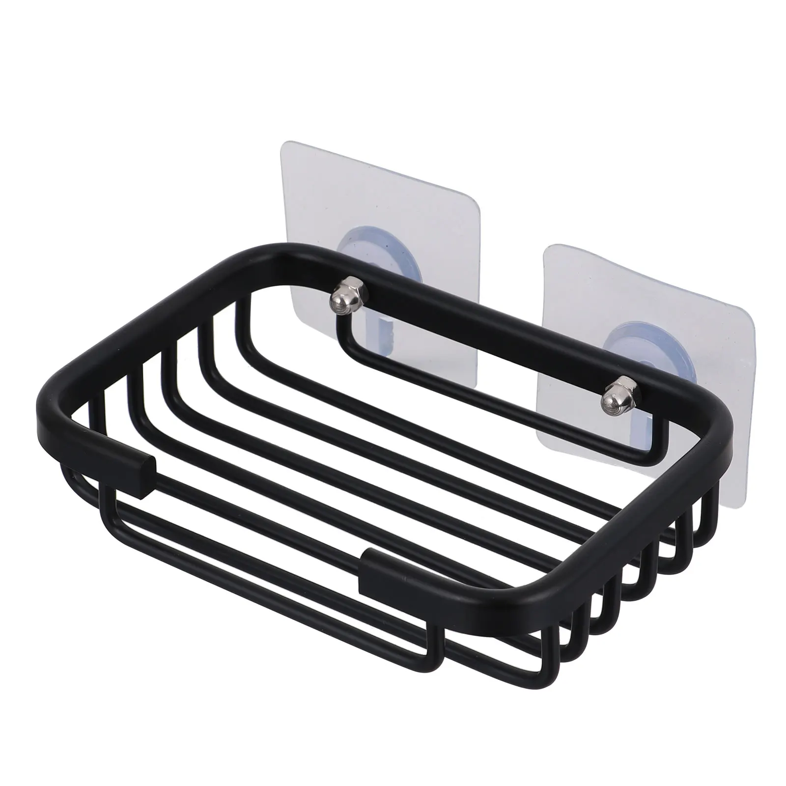 

Wall Mounted Soap Dish Holder Double Space Sponge Rack Aluminum Bar Stainless for Bathroom Storage ganizer