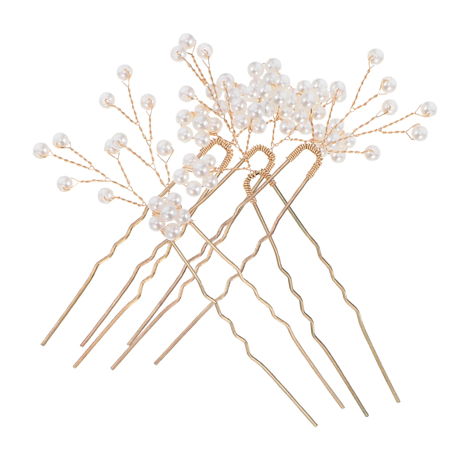 

5Pcs Pearl Flowers Hairpins Luxurious Bridal Headpieces Wedding Headdress for Brides Elegant Hair Sticks U Shaped Pins Party