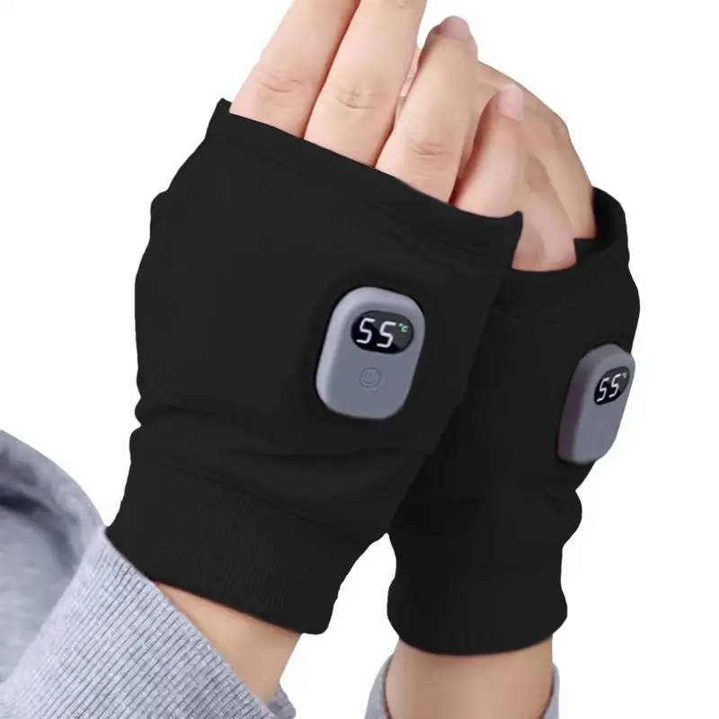 

1Pair Unisex USB Electric Heating Winter Outdoor Heated Gloves Fingerless Touchscreen Warmer Mitten For Outdoor Hiking cycling