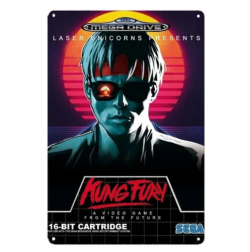 Kung Fury Mega Drive Retro Video Game Metal Poster Tin Sign