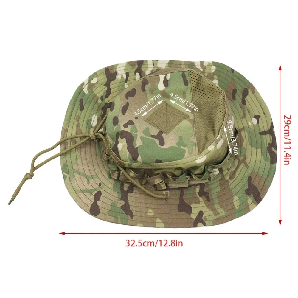 1pc Camouflage Tactical Hats Mesh Bucket Sunscreen Summer Breathable Caps Hunting Hiking Outdoor Fishing Fisherman Beach Sunhat