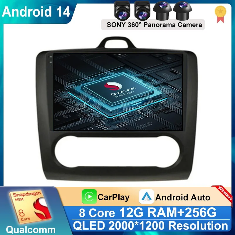 

9 inch Android 14 For Ford Focus 2 3 Mk2 Mk3 2004 - 2011 Car Radio Multimedia Video Player Auto Carplay Stereo 4G+WIFI