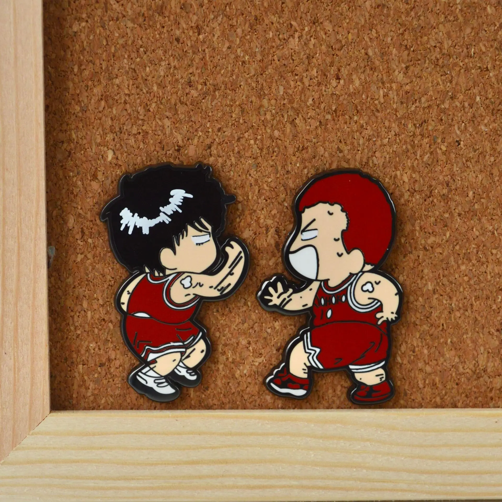 Anime THE FIRST SLAM DUNK Sakuragi Hanamichi Rukawa Kaede Cosplay Costume Props Metal Badge Pin Alloy Brooch Xmas Gift