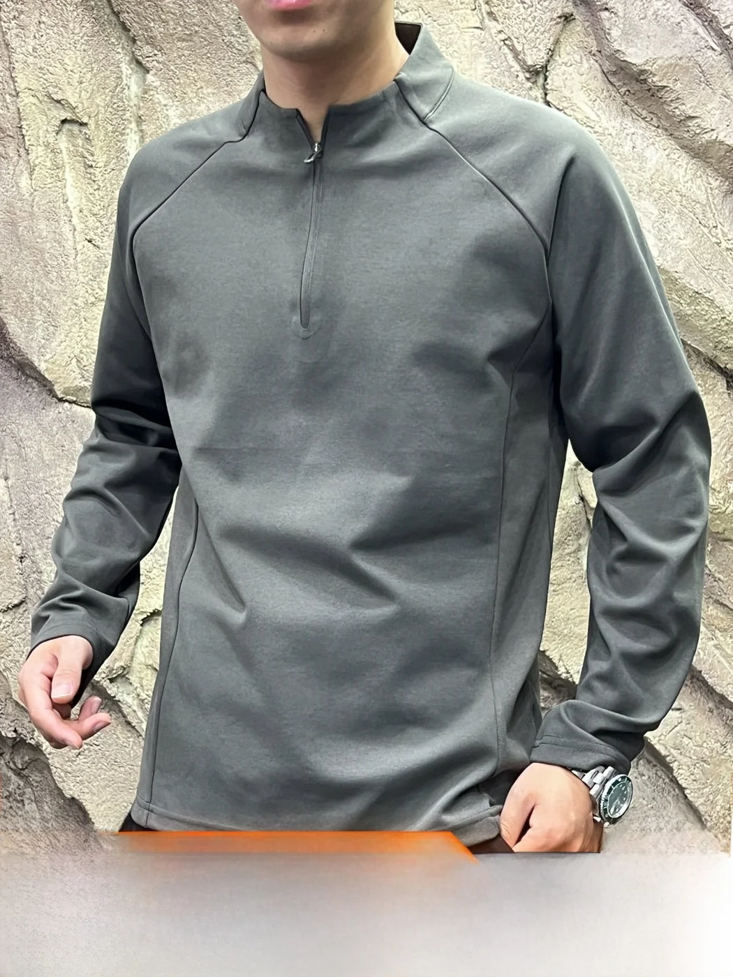 Outdoor Men's Base Shirt Commute Series 3D Tailoring Sweat Absorbent Breathable Standard Fit Long Sleeve Casual Style Polyest...