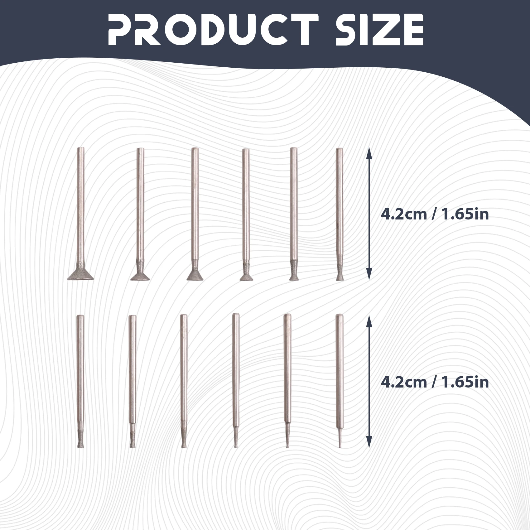 DT38 Bowl Shape Grinding Burr Fits for Rotary Tool Includes for with 2.35mm Shank (Pack of 12)