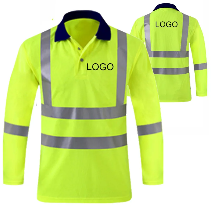 Safety Reflective Working T Shirt for Men Hi Vis Safety Shirts with Logo or Text Road Construction Workwear Polo Tshirts