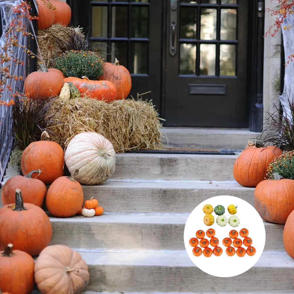 

22 Pcs Fall Crafts Pumpkin Decoration Props Artificial Pumpkins Decorations Simulation Halloween