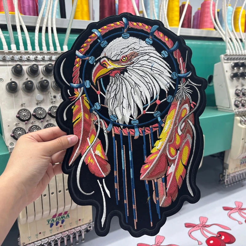 Parche bordado termoadhesivo águila punk – Grande para chaqueta moto