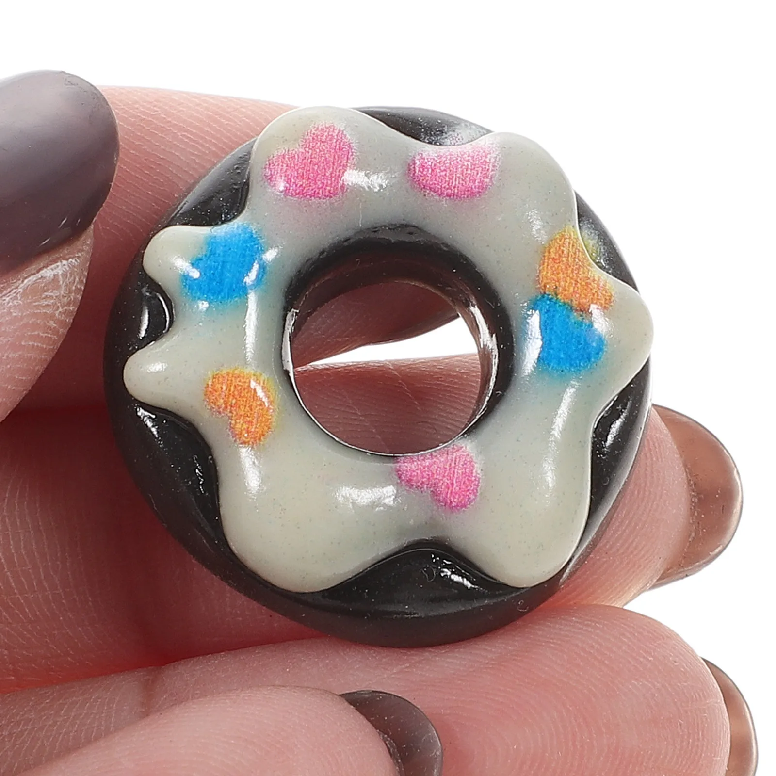 

24Pcs DIY Doughnut Charms Jewelry Findings Earrings Necklace Bracelet Accessories Gradient Color Long Time Use Gift