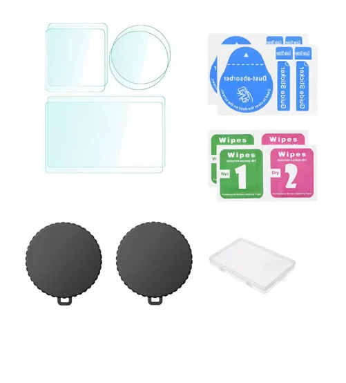 DJI 액션 5 프로용 실리콘 스크린 보호대, 액세서리 키트, 보관 케이스, 강화 스크린 보호대 렌즈 커버