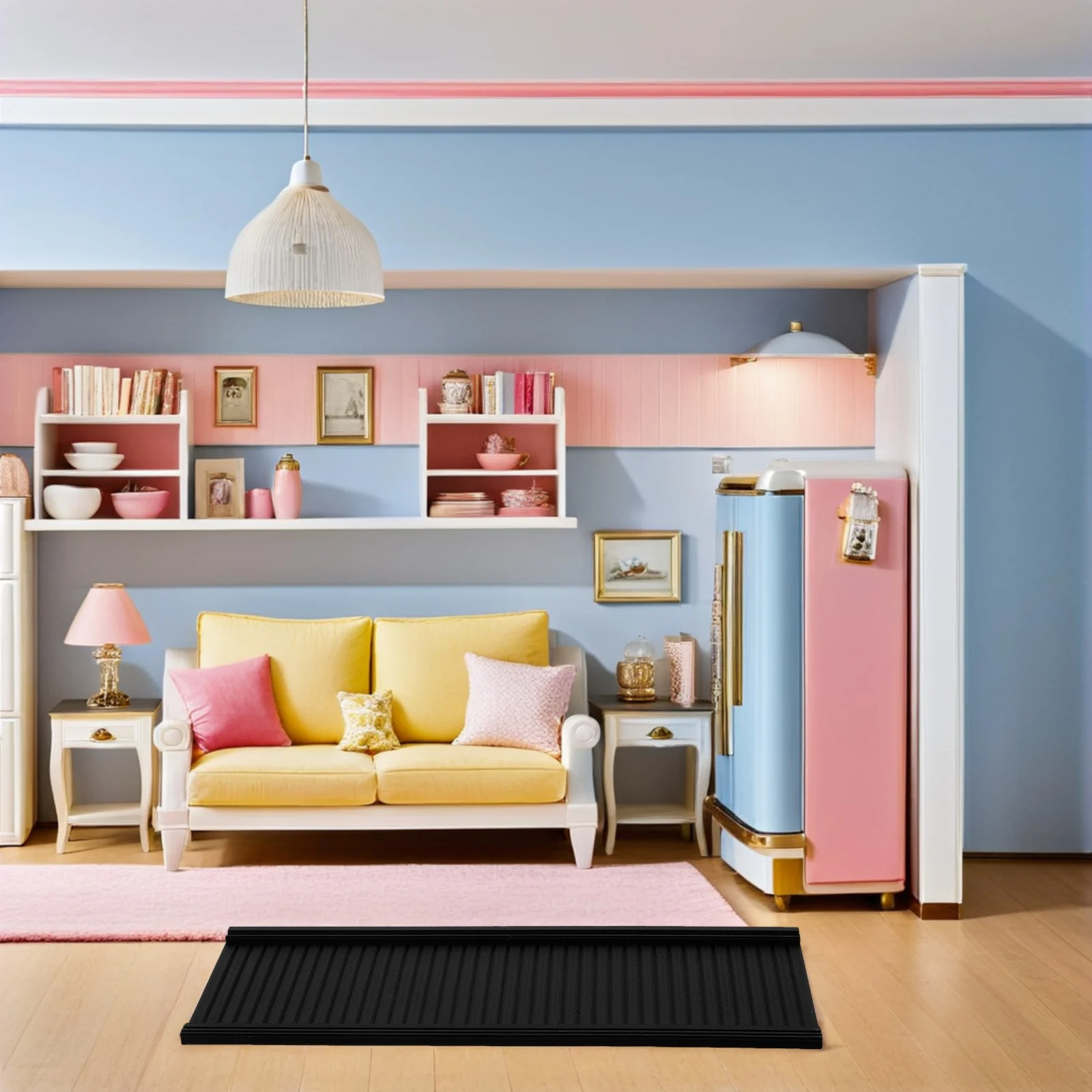 

Mini Wall Panel Decorative Wood Panels for Walls Interior Black Plastic Dollhouse Accessories