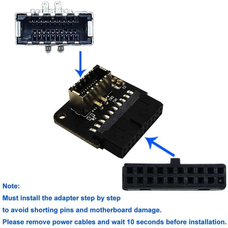 Placa base USB 3.0 (3.1 Gen 2) IDC de 19 pines para panel frontal tipo C