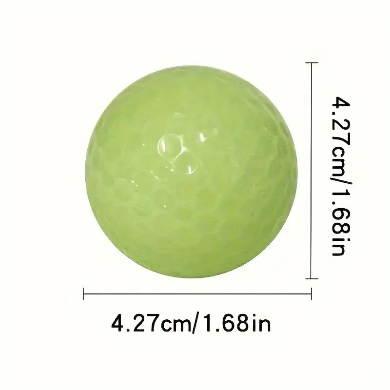 3PCS Fluorescent Golf Balls Luminous Light Up Golf Balls Bright Night Glow Reusable Training Hitting Golf Ball