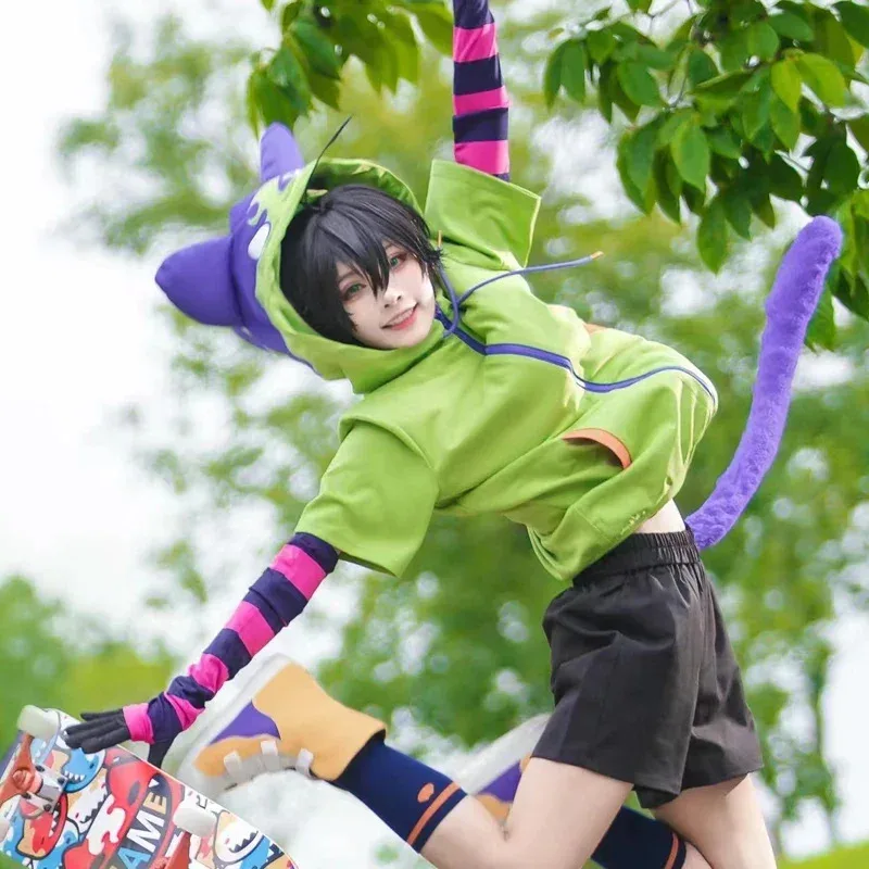 Anime chinen miya cosplay traje sk8 o infinito cosplay uniforme esporte roupa com capuz cauda luvas peruca festa de halloween cos #   1 #