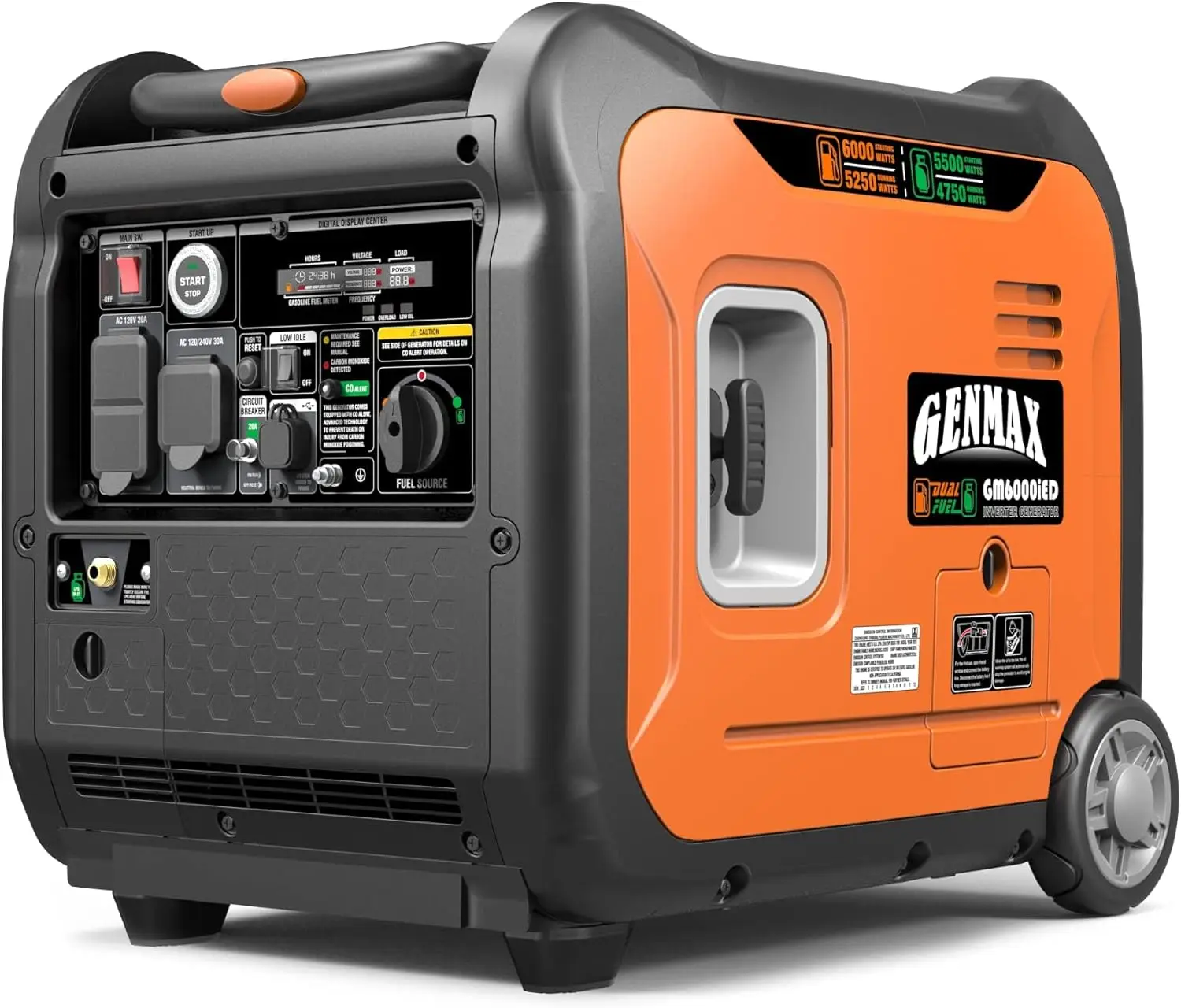 Portable Generator 6000W Super Quiet Dual Fuel Portable Engine with Remote/Electric Start Ultra Lightweight for Backup Home Use