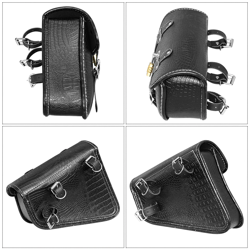 new model With lock buckle Motorcycle Retro PU Leather Tool Side Bag Triangle edge bag