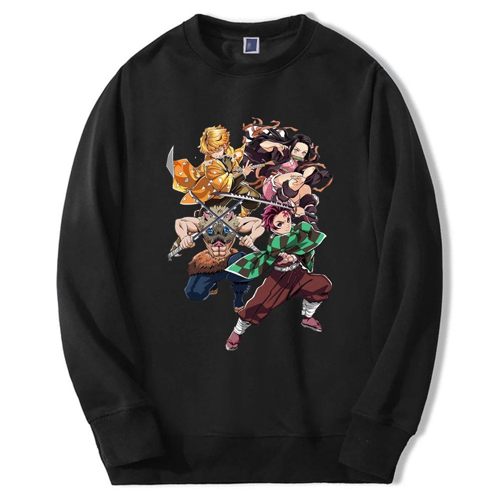 

2024 Hot Anime Demon Slayer Hoodies Sweatshirts Mens Tanjirou Mangas Graphic Streetwear Loose Harajuku Crewneck Tracksuit