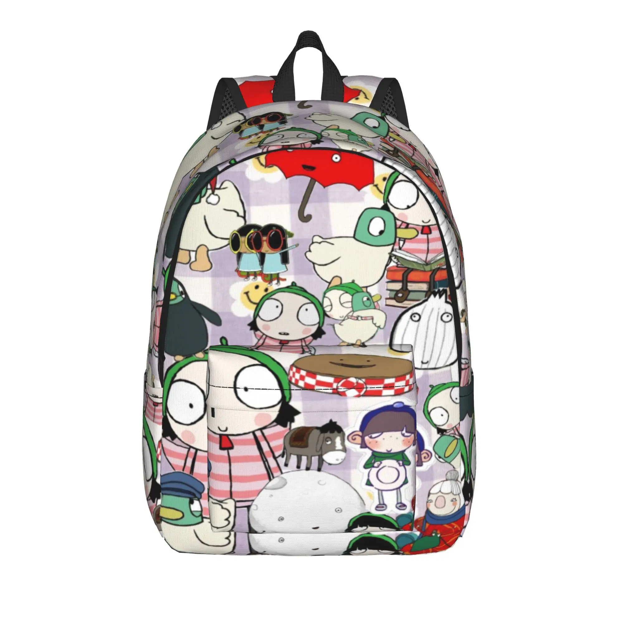 

Sarah And Duck Backpack for Men Women Teenage High School Business Daypack Laptop Canvas Bags Sports