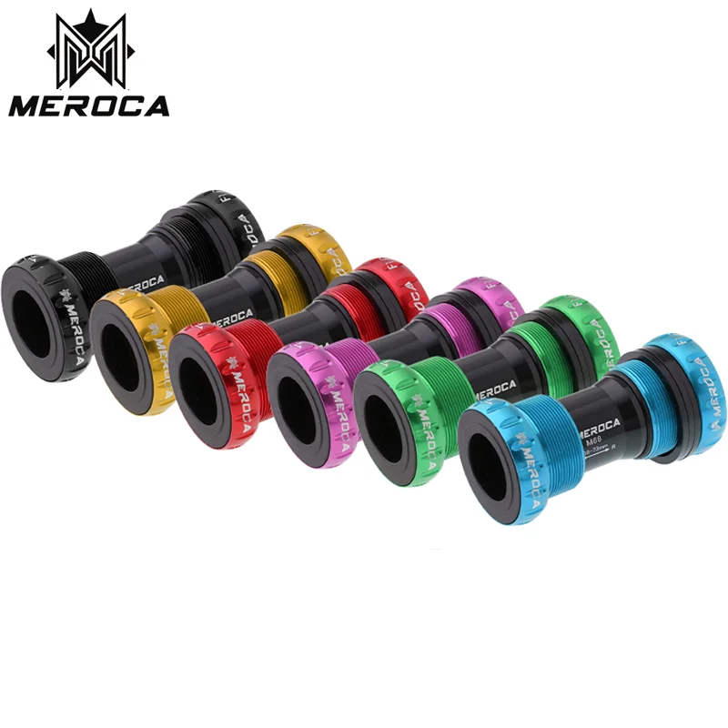 MEROCA Mountain Bike BB BSA 68-73mm Steel Bearing Screw-in Center Axle Bicycle Integrated Hollow Bottom Bracket for bike part