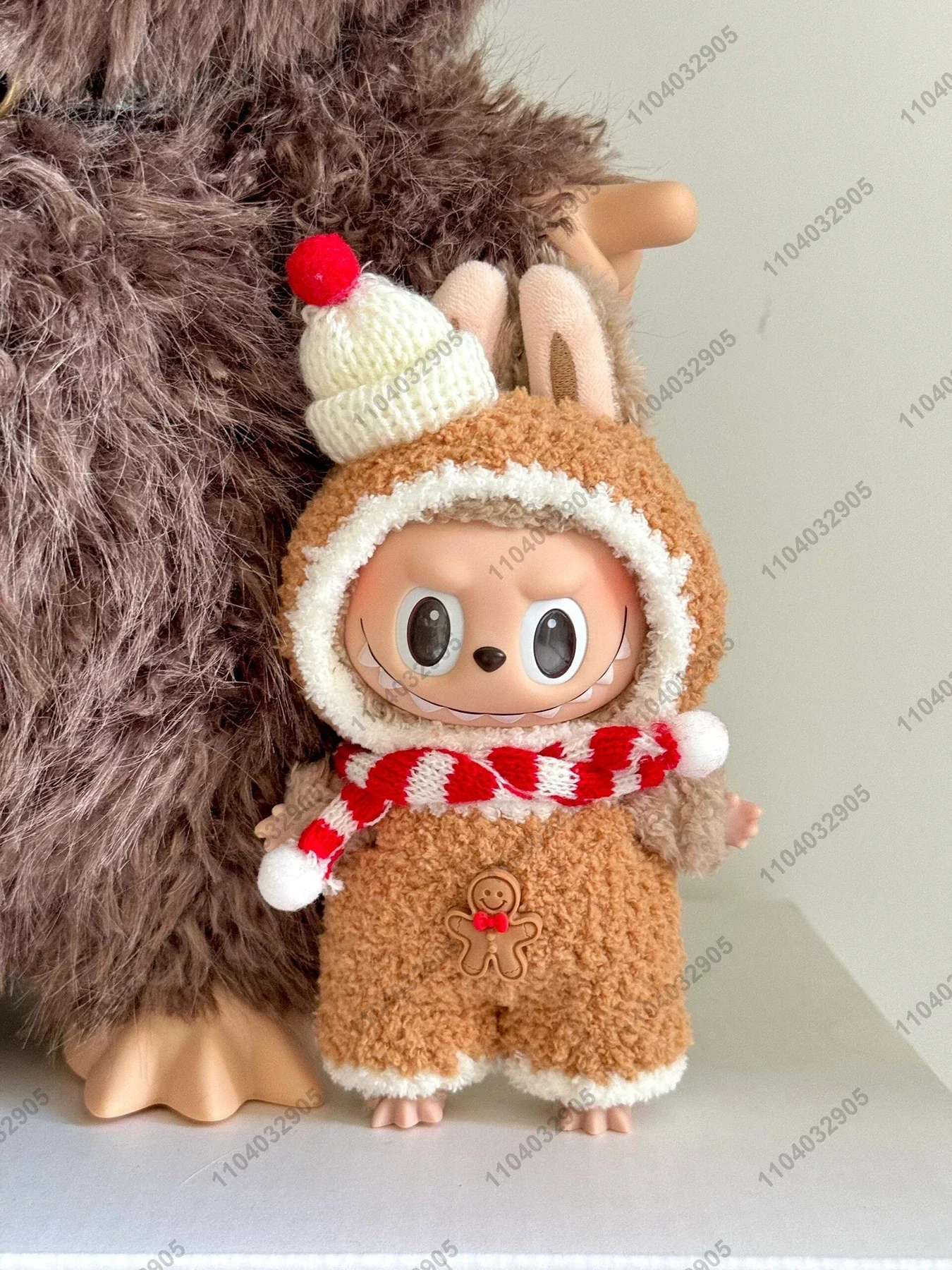 Labubu The Monster Gingerbread Man Costume Clothes High Quality 1:1 Replica Vinyl Face Doll Action Figure Bag Charm Pendant Gift