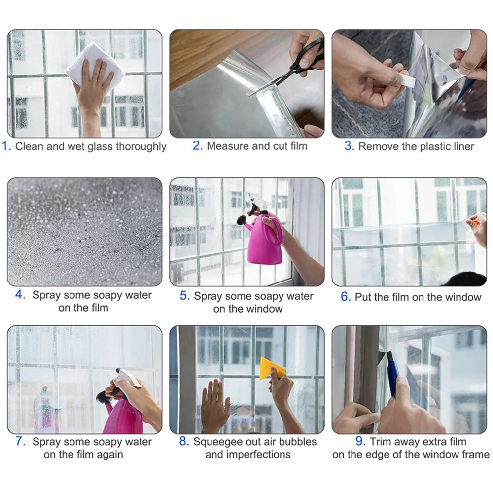 7pcs Bundle 7Colors Pack of Colorful Transparent Window Film Self Adhesive Glass Decoration Tint A4(20cm*30CM) Sample