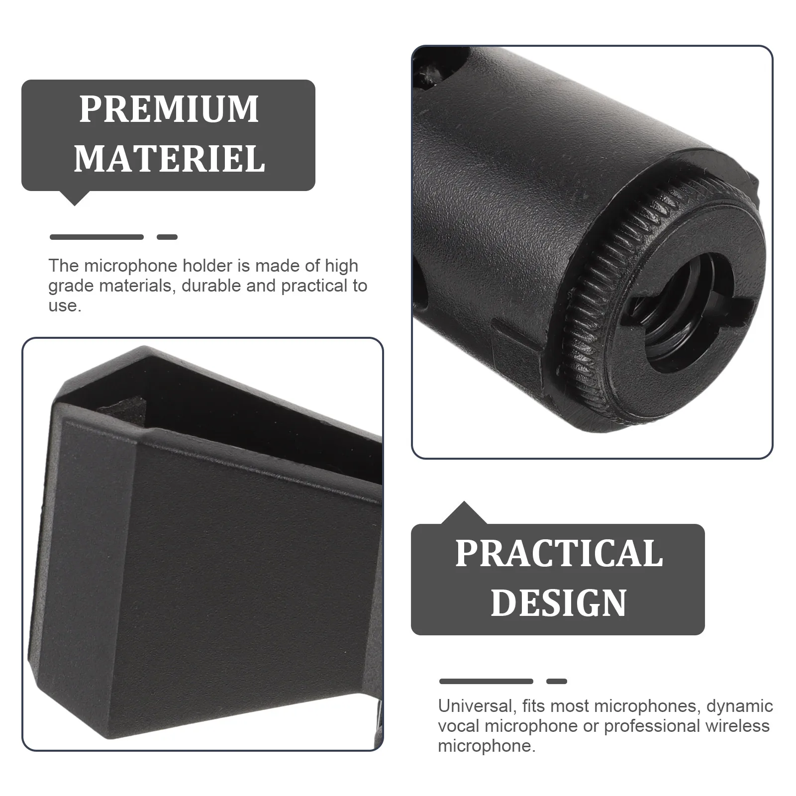 

4pcs Microphone Clip Universal Mic Holder Durable Plastic Mic Stand Clip Wireless Microphone Accessories For Home Handheld Use