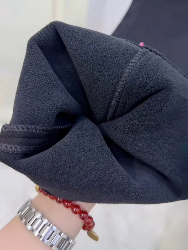 Thiened Fce Jeans a gamba larga da donna Autunno Inverno a vita alta dimagranti pantaloni dritti casual comodi e traspiranti