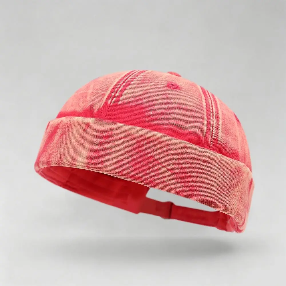 Fashion Hip Hop Beanie Street Hat Casual Vintage Brimless Docker Cap Adjustable Solid Color Melon Beanie Cap Outdoor