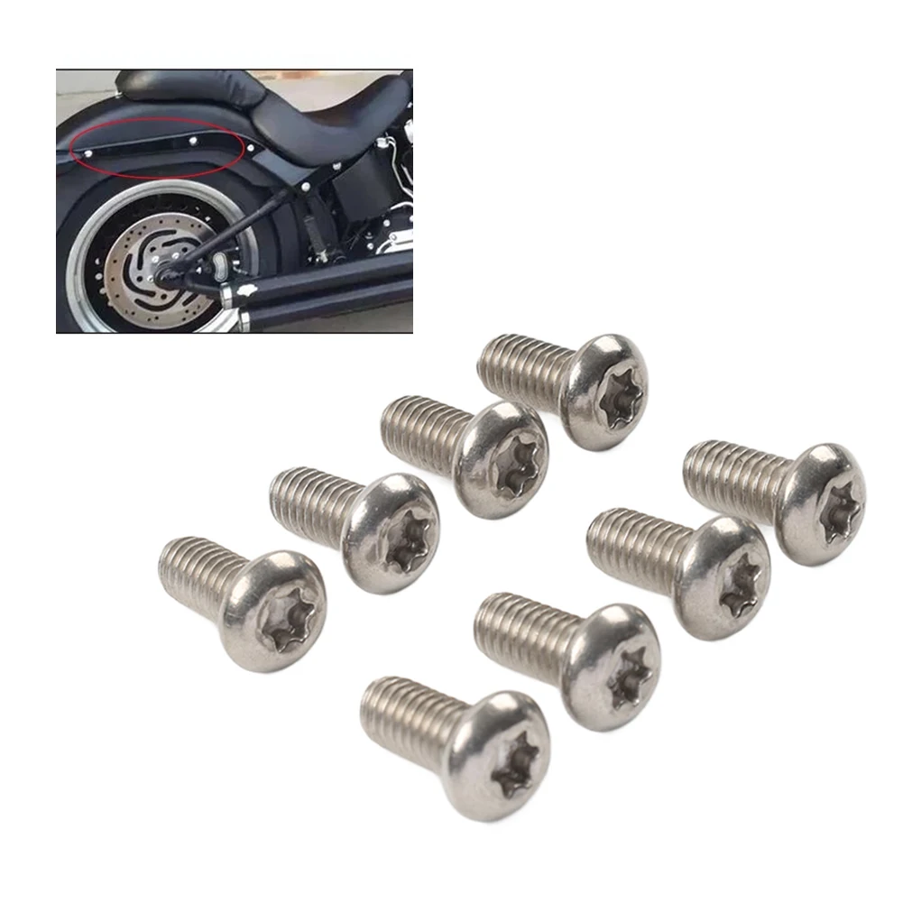 8PCS Motorbike Rear Fender Mounting Bolt Screw Steel For Harley Davidsion FLSTFI SOFTAIL Fat Boy 2000-2017
