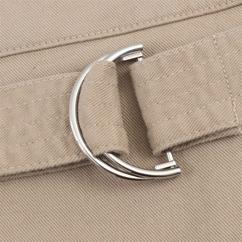 Jupe Midi femme 2025 hiver nouveau Style kaki avec ceinture décor utilitaire jupe Midi décontracté mode polyvalente