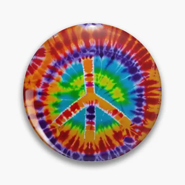 Tie Dye Peace Sign  Soft Button Pin Metal Jewelry Brooch Cute Creative Women Gift Hat Badge Funny Fashion Lapel Pin Collar Decor