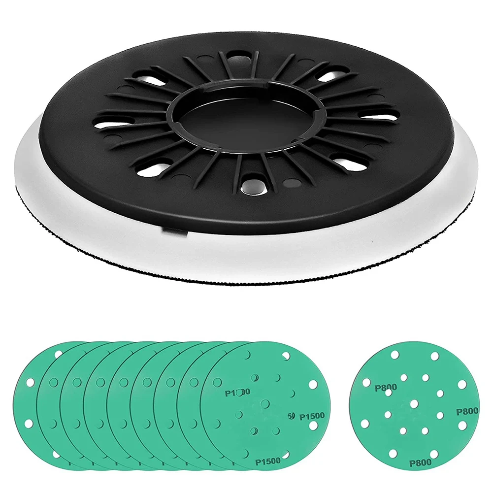 

6 inch 150mm Replacement Sanding Backing Pad Comes with 10 PCS Hook and Loop Sanding Discs for Festool 202461 RO 150