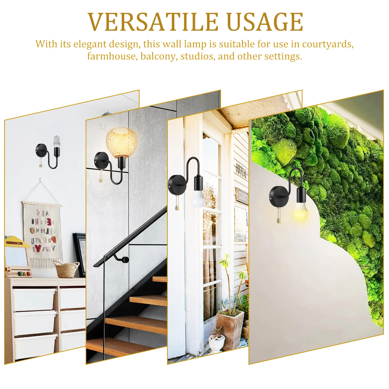 خمر الجدار الشمعدان سحب سلسلة تركيب المصابيح جدار جبل مصباح للداخلية في الهواء الطلق الحديد إنهاء مزرعة فناء شرفة الاستوديو #5