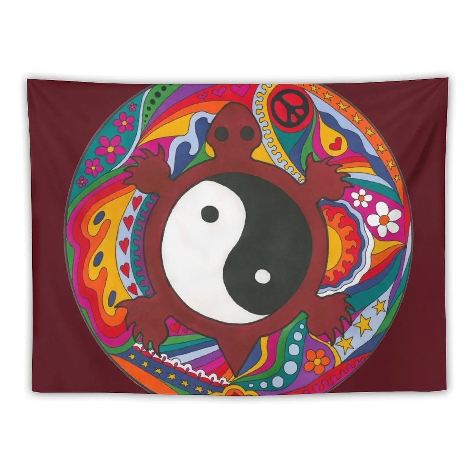 Psychedelic Turtle Yin Yang Tapestry Aesthetic Room Decoration Bedrooms Decor Wall Hanging Wall Room Decorations Tapestry