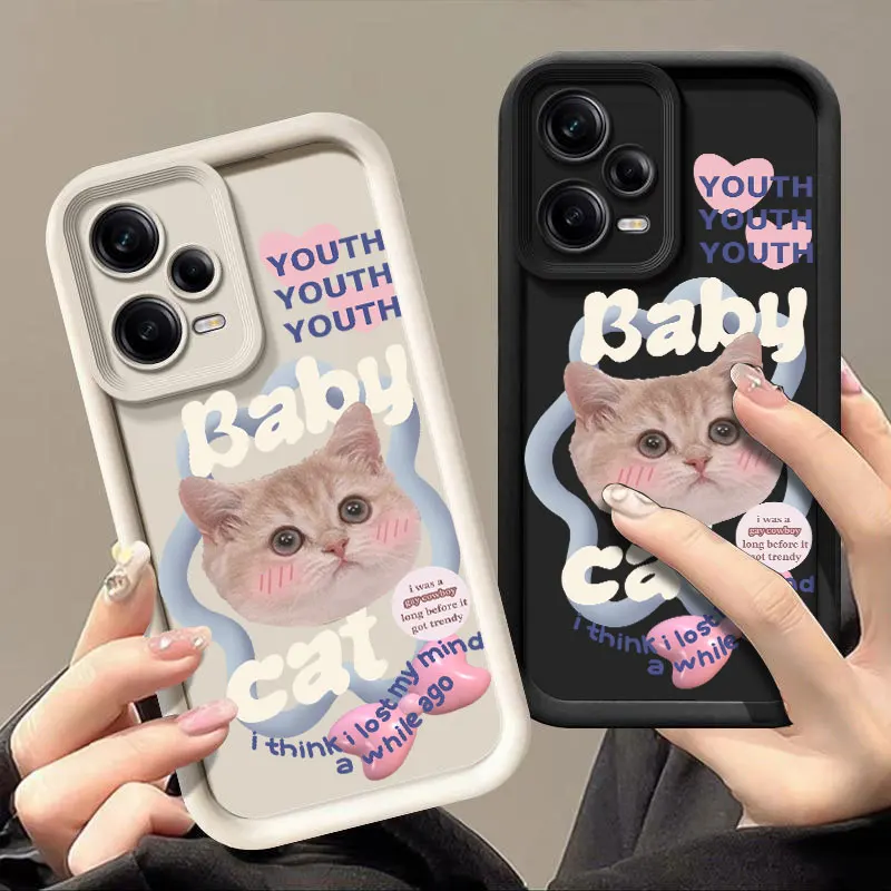 Cute Cat  Fashine Phone Case For Xiaomi 11 LITE NE 12T 14 5G POCO C61 F3 GT F4 F5 X3 X4 X5 M3 M6 Shockproof Soft Cover Coque