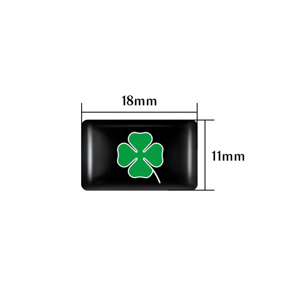 Hub Caps 3D Epoxy Four Leaf Clover Badge Stickers Car Steering Wheel Dashboard Sticker For Alfa Romeo156 159 Giulietta Stelvio G