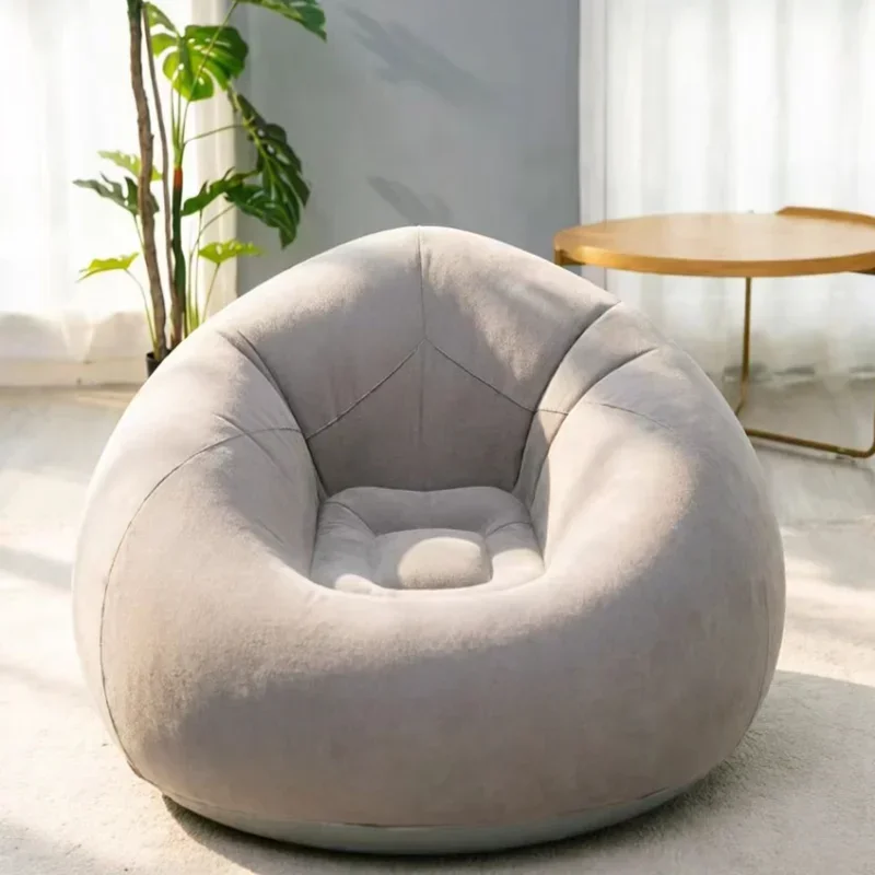 Nflatable Lounger Chair Flocked Air Sofa Bean Bag Portable Inflatable Sofa for Living Room Bedroom Outdoor Travel view 3