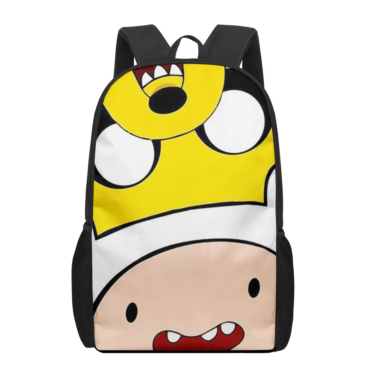 Adventure Time 3D-Muster Schultasche für Kinder Mädchen Jungen Lässige Büchertaschen Kinderrucksack Schultaschen Frau Mann Reiserucksack