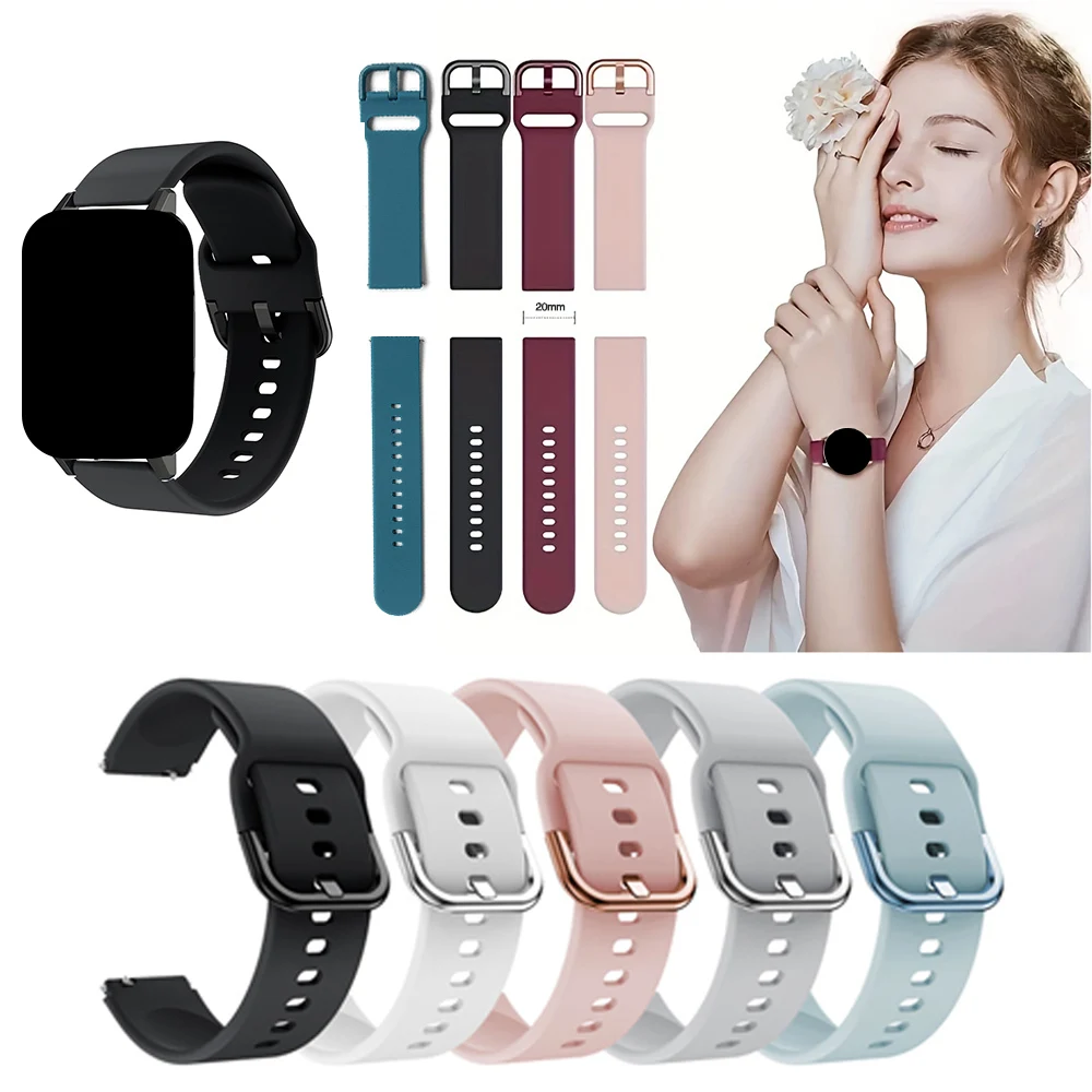 20mm 22mm WatchBand For Amazfit GTS 2/3/4 Mini Strap GTR 2/3/4 42mm Silicone Wristband Bracelet For Amazfit Bip Band Accessories