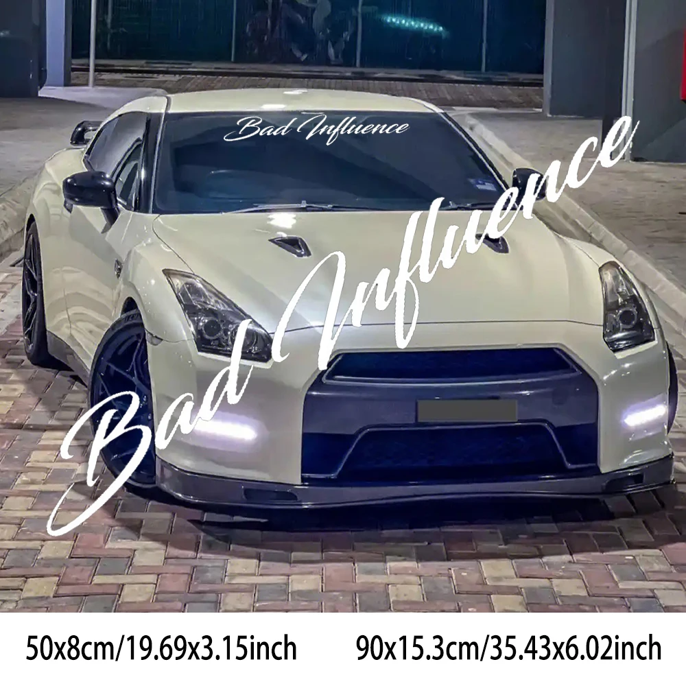 

Bad Influence English Letters Car Front Windshield Sticker Creative Car Vinyl Decal Automobile Accessories