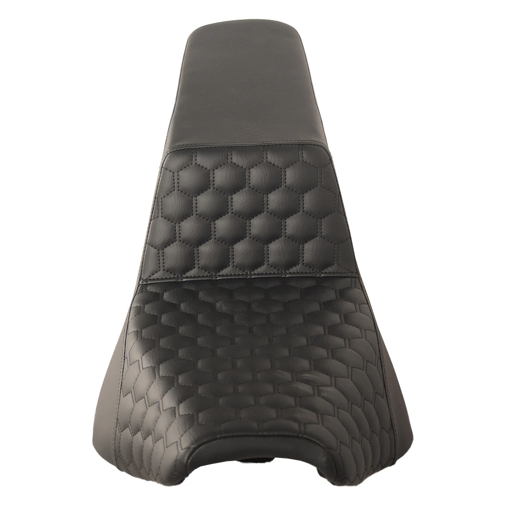 Custom World Motorcycle Honeycomb Step-Up Seat-Black PU Leather for 2018-2024 for FXST/FXBB Retrofit/Upgrade