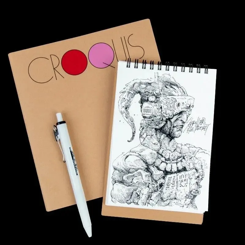 

Скетчбук Maruman Croquis: блокнот для рисования и письма с кремово-белой бумагой, металлической спиралью, портативный, для художников