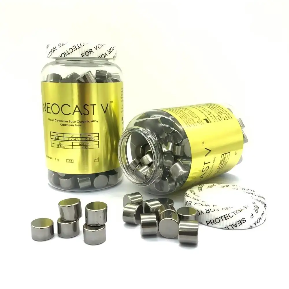 

NEODONTICS Neocast-V Ni-Cr Dental Alloy, Beryllium-Enhanced for PFM Crowns & Bridges, 1kg Lab Pack