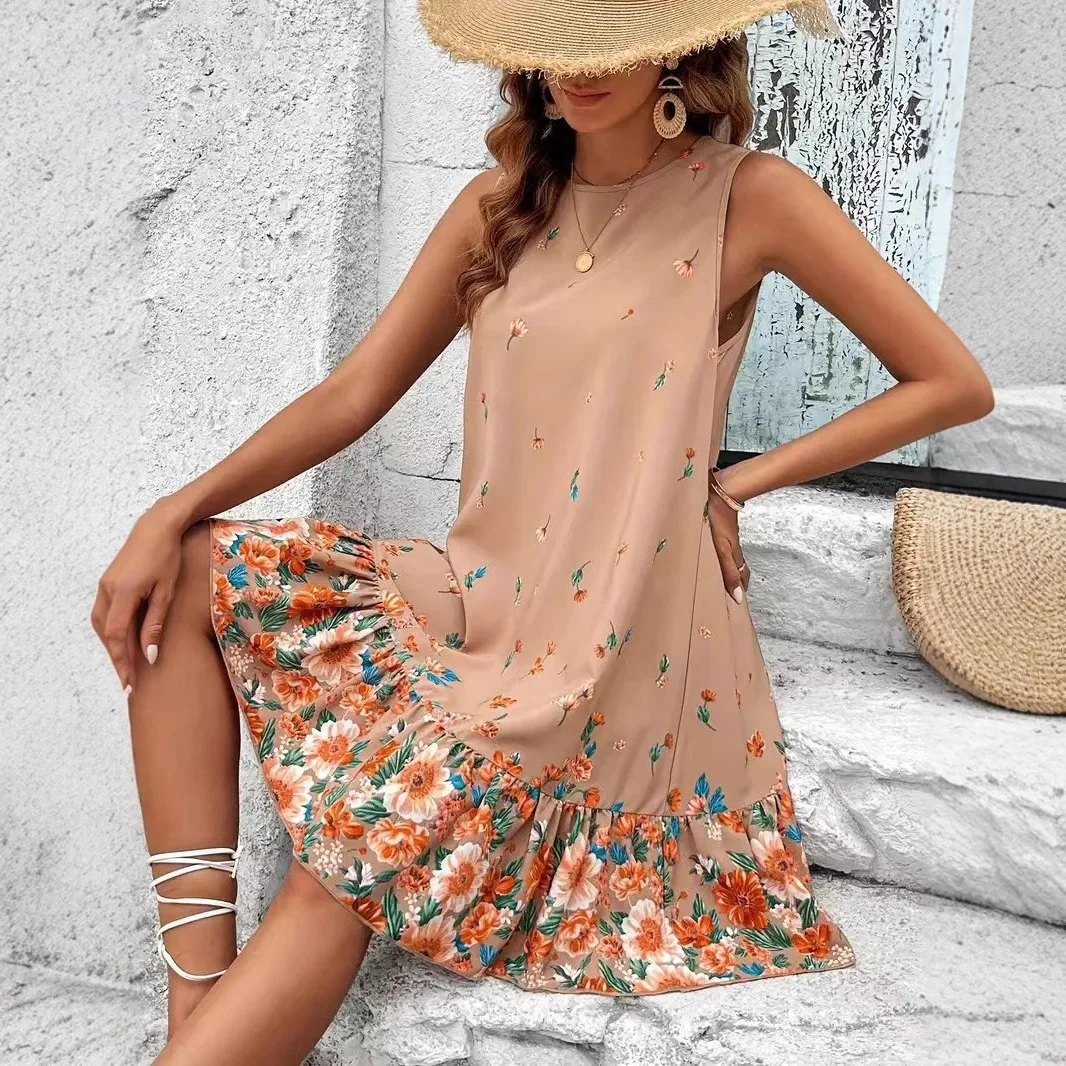 다재다능한 패션, 고급 드레스, 여성 여름 의류, 슬림 스타일, 여신 스타일, 중간 길이 드레스, 캐주얼