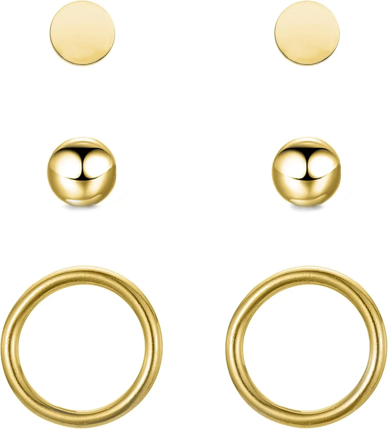 

Waterproof Stainless Steel Women's Earrings in Silver, Gold & Rose Gold, Hypoallergenic with Medical Surgical Steel, Extra Light