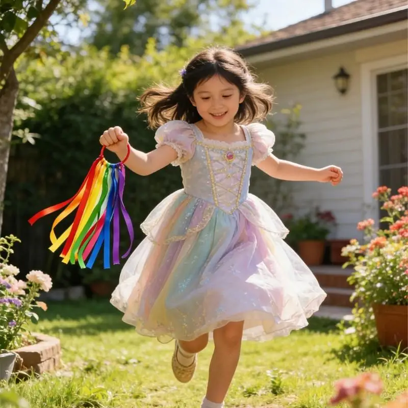 U2JB Plastic Rings Ribbon Hand Bands Colorful Gymnastics Ribbons For Cheerleading School Event And Playtimes