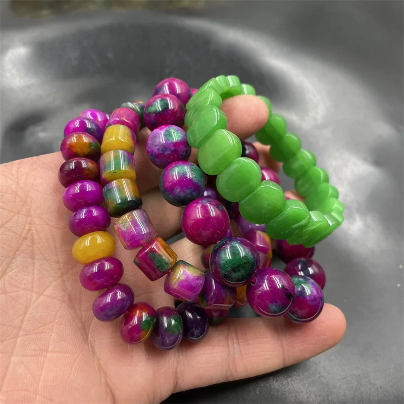 Optimized Pink Purple Sugilite Abacus Small Tube Beads Bracelet Green Manual