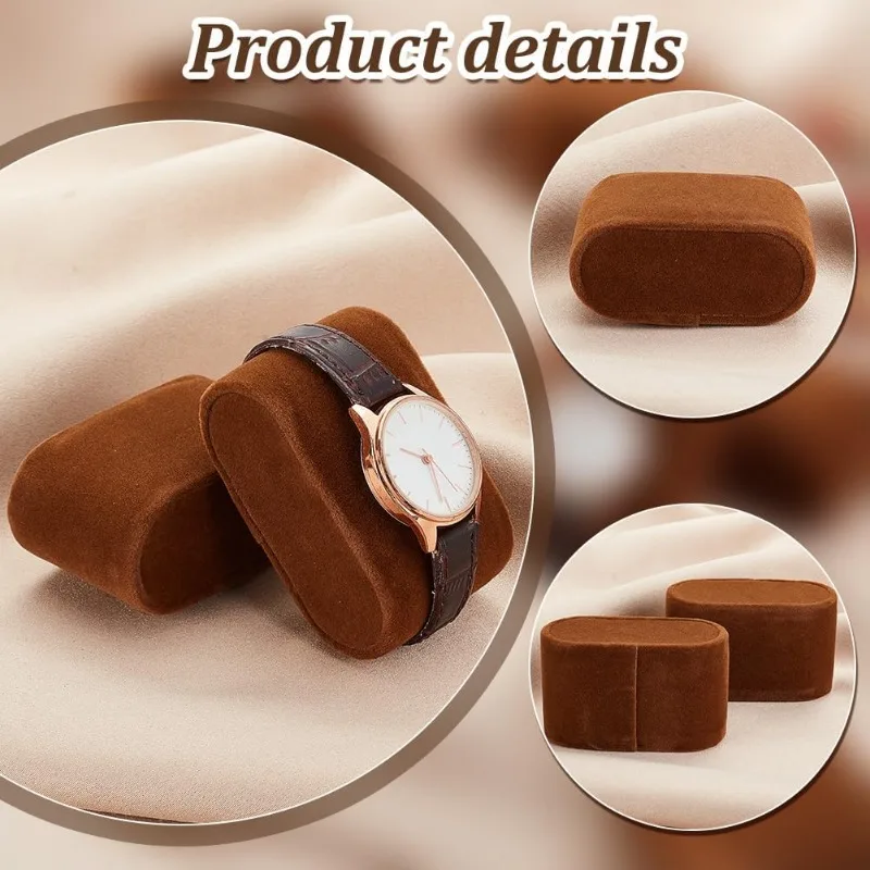 12pcs Velvet Bracelet Pillows Watch Display Pillows Brown Bangle Pillows Jewelry Display Racks for Small Business Sales Home