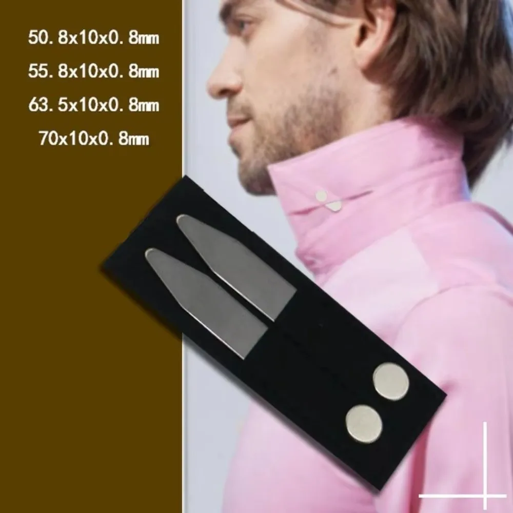 40 peças reforços de colarinho de aço inoxidável anti-rolo modelador de colarinho almofadas fixas reforços de colarinho magnético 55-75mm
