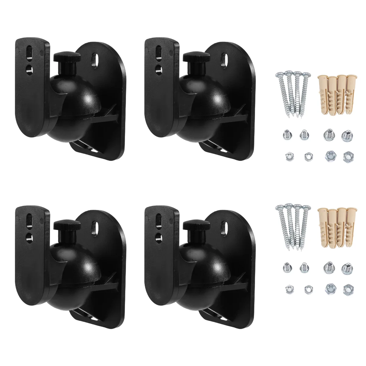 New 4PCS Universal Speaker Wall Mount Bracket Ceiling Stand Clamp with Adjustable Swivel and Tilt Angle Rotation